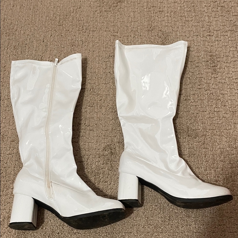 White Patent Leather Women's Boots